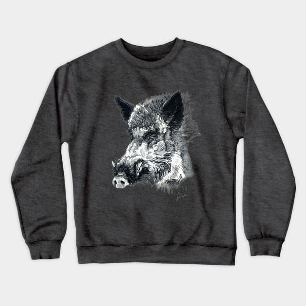 Wild boar head Crewneck Sweatshirt by SakalDesign